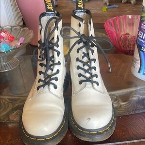 Dr. Martens White Leather Women's Boots